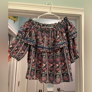 Week& Peasant Style Floral Womens Off shoulder Blouse
